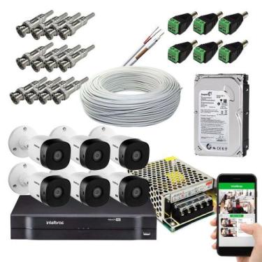 Imagem de Kit cftv intelbras 6 câmeras vhc 1120b hd 720p dvr Mhdx