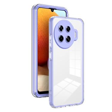 Imagem de Elubugod Anel de proteção de câmera capa de telefone compatível com Tecno Spark 20 Pro +, capa de telefone 3 em 1 anti-queda compatível com Tecno Spark 20 Pro+ 4G KJ7 capa roxa