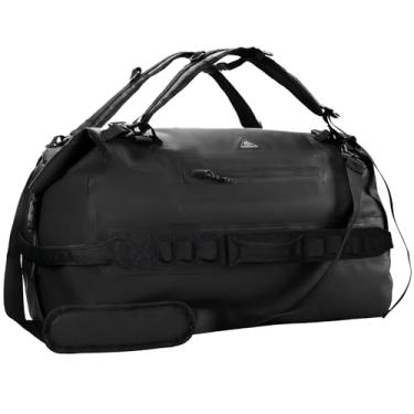 Imagem de Haimont Mochila esportiva grande à prova d'água, dobrável, resistente, para passeios de barco, viagens, motocicleta, caiaque, acampamento, preta, 90 L