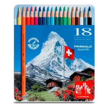 Imagem de Estojo com Lápis Caran Dache Prismalo Aquarelle Swiss Made 18 Cores - 