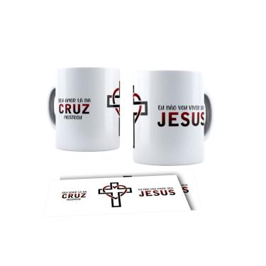 Imagem de Caneca Evangelica de Porcelana Personalizada Religião Cristã Ele Vive