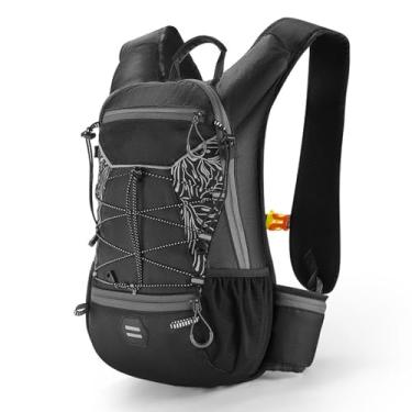 Imagem de Mochila à prova d'água compactável, mochila de hidratação | Mochila de acampamento 16L com bexiga aquática | Mochila de mochila do Daypack Daypack, leve e leve reflexiva para homens esportes