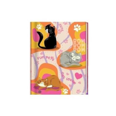 Imagem de Caderno Brochura 1/4 Pet Fun Coleção 2025 80 Folhas Credeal MIAU DE RUA (Gato preto)