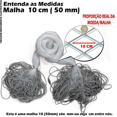 Imagem de Rede de Espera Pesca Pronta Malha 10 50mm 50mt 50X50X16 50MT - KING