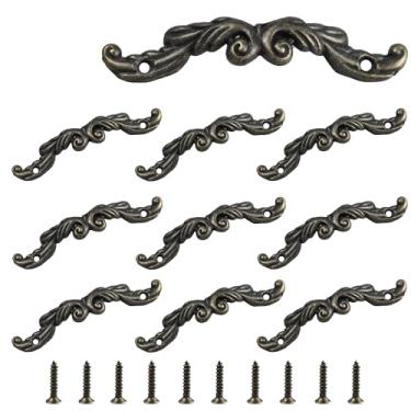 Imagem de Runseaway Puxadores de arco decorativos de bronze antigo, 12 peças, mini alças de 7,6 cm x 1,5 cm, puxadores vintage de liga de zinco para caixa de joias, gaveta, armário, cômoda e baú