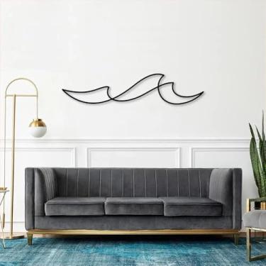 Imagem de Quadro Escultura de Parede Minimalista Surf Wave 80x17