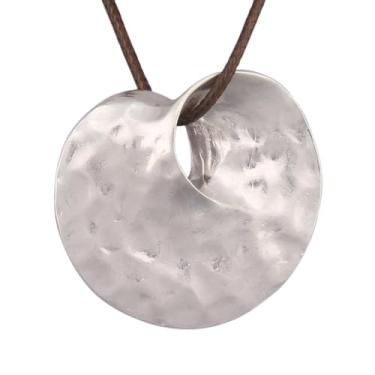 Imagem de JAOYU Colares boêmios para mulheres, colar de couro, pingente de madeira, gargantilha longa, marrom, círculo, boho, joia hippie, Couro sintético, Sem Pedra Preciosa