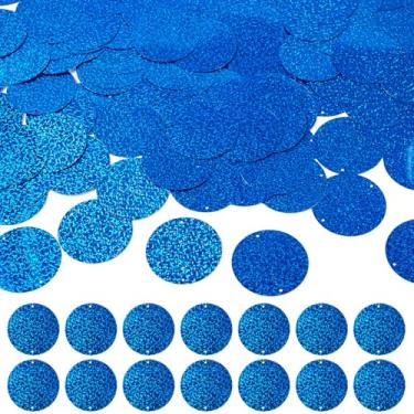 Imagem de Spritewelry 150 peças de lantejoulas grandes de PVC 52 mm lantejoulas soltas redondas planas 2 furos, enfeite de artesanato, lantejoulas, glitter, para bordado, artes, artesanato, joias, azul