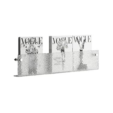 Imagem de ZDJZMGZ Suporte de parede em acrílico fosco, suporte de folheto, suporte de literatura, organizador de arquivo de documentos, estante de acrílico moderna para pendurar (tamanho: 120 cm) ()