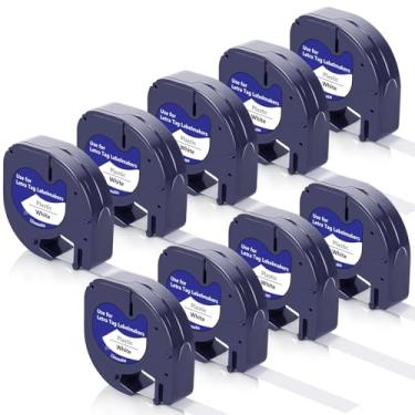 Imagem de Msudoku 91331 Pacote com 9 etiquetas compatíveis com Dymo Letra Tag 1/2x13 refil compatível com fita adesiva Dymo Letratag Tape LT 100T 200B QX50 2000 XR para refil Letratag 100H 12 mm x 4 m