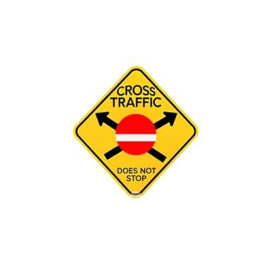 Imagem de Cross Traffic Does Not Stop Bar Wall Painting Sinais de arte decorações de parede ao ar livre sinal de diamante de cruzamento, sinal de fazenda, placas de celeiro, sinal de estrada, placa de metal 30