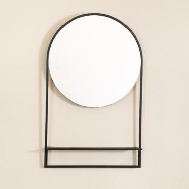 Imagem de Prateleira De Metal Com Espelho Redondo - Oikos