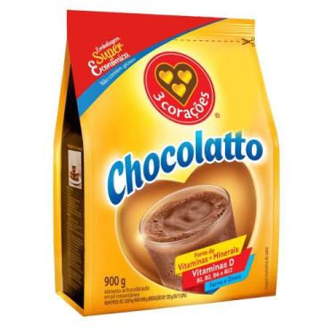 Imagem de Achocolatado Chocolatto 3 Corações Refil Pacote 900g