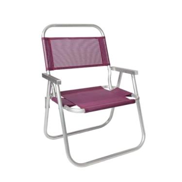 Imagem de Cadeira de Praia Até 160kg ALTA Campo Jardim e Pesca Super Reforçada Plus Size - ROXA