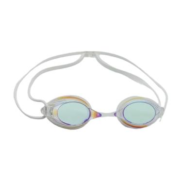 Imagem de UGPLM Óculos de natação antiembaçante, visão ampla, profissional, ajustável, óculos de natação para esportes aquáticos internos, mergulho com snorkel, Branco
