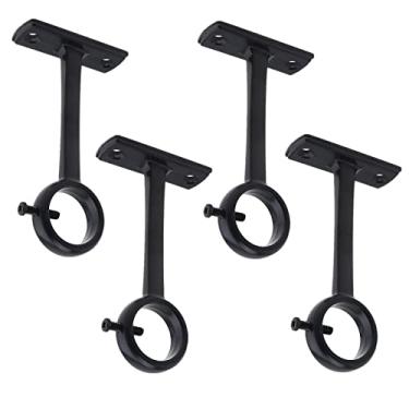 Imagem de HOJLKLD Suportes de varão de cortina de montagem no teto, suportes resistentes para varão de cortina de teto e parede para suporte de varão de cortina de 2,5 cm (conjunto com 4)