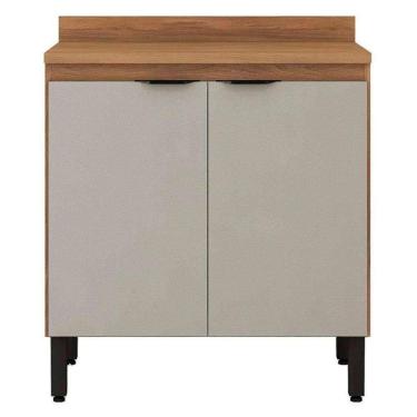 Imagem de Balcão Firenze 80cm 2 Portas Com Tampo 93221 Demóbile Amendola Touch E Nude