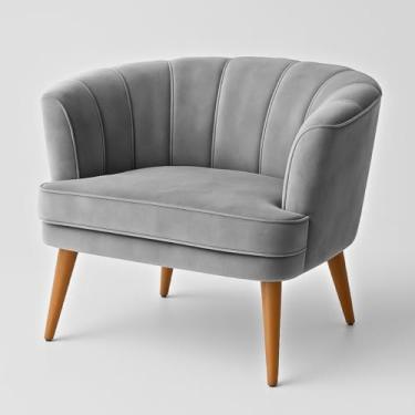 Imagem de Poltrona Cadeira Decorativa para Sala de Espera Recepção Resistente Ergônomica MOBLAN decor (Cinza)