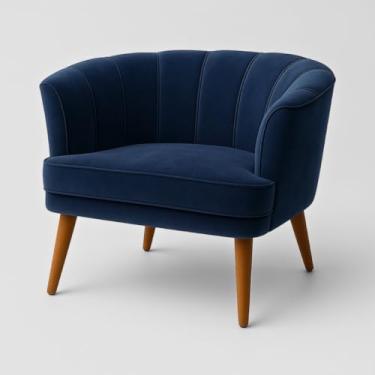 Imagem de Poltrona Cadeira Decorativa para Sala de Espera Recepção Resistente Ergônomica MOBLAN decor (Azul)