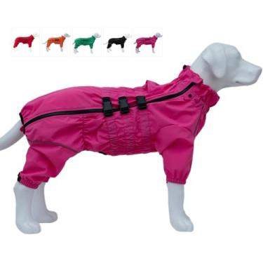 Imagem de Jaqueta impermeável para cães, leve, impermeável, refletiva, segurança para cães, à prova de vento, à prova de neve, colete para cães pequenos, médios e grandes, com rosered 4GG