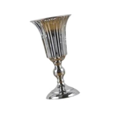 Imagem de Ｂｅｓｇａ Vaso de flores para casamento, suporte para velas, arranjo floral, suporte de flores de metal, castiçal para mesa, cerimônia, sala de estar, casa, Silver M 12cmx27cm