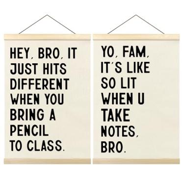 Imagem de Tzhim Decoração de parede engraçada para sala de aula, citação inspiradora, moldura de pôster preto e branco, para sala de aula, escritório, sala de jogos, decoração de parede, 30 x 40 cm, conjunto de