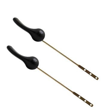 Imagem de Westbrass Alavanca de tanque de vaso sanitário R4142-2-62 com braço ajustável e dobrável, preto fosco (pacote com 2)