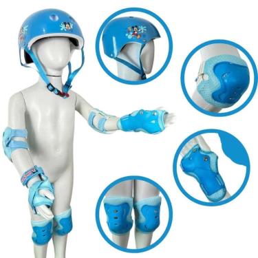 Imagem de Kit Proteção Infantil Completo 4 Equipamentos Disney - Azul