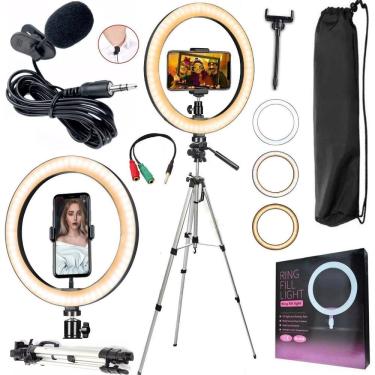 Imagem de Kit Youtuber Tripé Profissional Microfone Led Ring Light