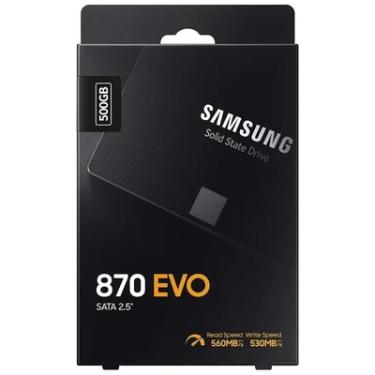 Imagem de SSD Samsung 870 EVO, 500GB, SATA 2.5, Leitura 560 MB/s, Gravação 530 MB/s, Preto - MZ-77E500B/AM