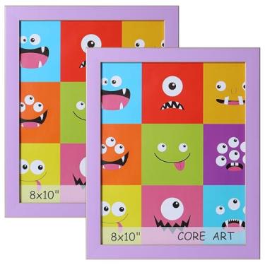 Imagem de CORE ART Molduras roxas 20 x 25 cm, moldura colorida de 20 x 25 com acrílico HD, tela de parede ou mesa, conjunto com 2