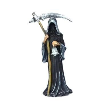 Imagem de ShengQuanHao Estátua, Decoração de Halloween, Misteriosa com Foice, Estatueta, Gótica, Escultura Assustadora para Feriado, Gramado, Ao Ar Livre
