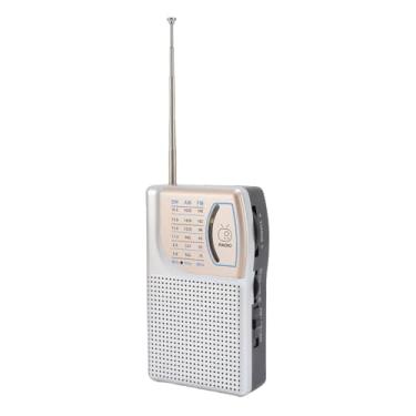 Imagem de ASHATA Rádio Portátil AM FM SW, Rádio de Mão Compacto Com Antena de 21 Cm e Bateria Recarregável de 500mAh, Alto -falante Alto para Uso de Emergência de Viagens Externas Em Interior (Prata)