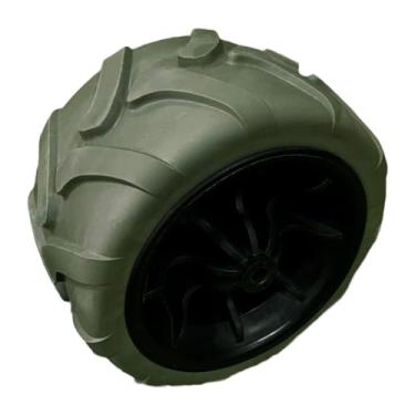 Imagem de MotiveTech Roda Giratória de PU Sólida de Reposição, Peça Profissional de Alto Desempenho para Serviço Pesado, para Carrinho Utilitário de Jardim, Praia E Acampa, Cinza Azul, Tamanho real