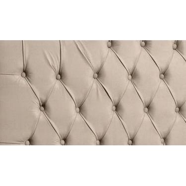 Imagem de Estofada Capitonê Dubai Para Cama Box Casal/Queen Com Pés Fixação no Box(Suede Capuccino,Queen 1.60 m)