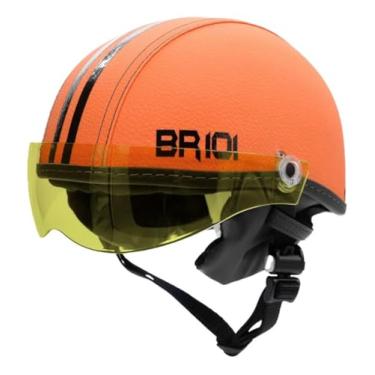 Imagem de Capacete Coquinho Scooter Elétrica Bike Skate Patinete BR 101 Premium Viseira Ambar Night (Laranja, M - VESTE 57/58)