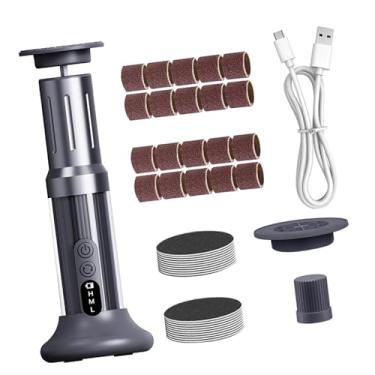 Imagem de oshhni Removedor elétrico de calos nos pés, ferramenta para pedicure e cuidados com os pés com cabeça de reposição para pele áspera e rachada, uso pessoal em, Cinza Escuro