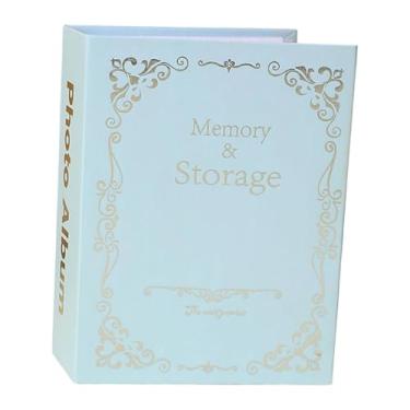 Imagem de IEUDNS Álbum de fotos 4x6, livro de imagens, álbum de scrapbooking, faça você mesmo, livro de memórias de bebê com 100 bolsos para festa, aniversário, Azul Claro