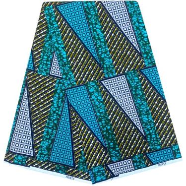 Imagem de Shenbolen Tecido de cera africana 6 jardas Ankara Print Tecido de algodão para vestido de festa (B4)