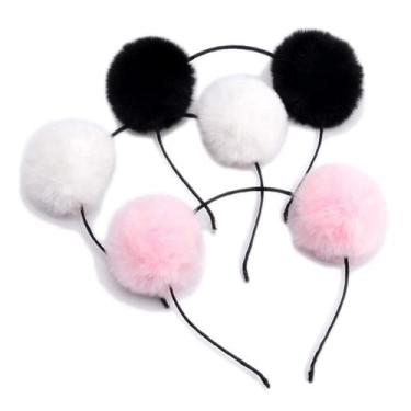 Imagem de Tiaras de pompom de pelúcia, argola de cabelo, chapéus, faixas de cabe