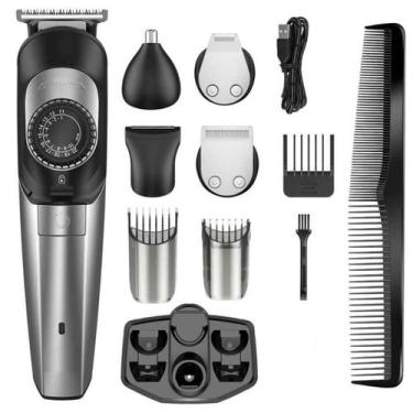 Imagem de Máquina de barbear elétrica 5 em 1, aparador de pêlos para barba e nar