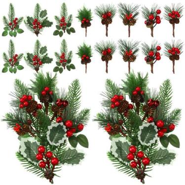 Imagem de Painéis de palhetas e sprays de Natal, 48 unidades para decoração de á