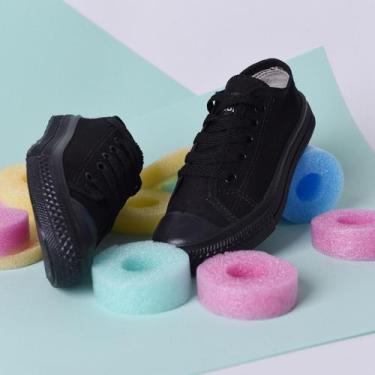 Imagem de Tênis Infantil Menino e Menina Cano Alto Frio Star Black Jhons Confort