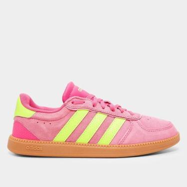 Imagem de Tênis Adidas Breaknet Sleek Suede Feminino, Rosa, Verde, 34