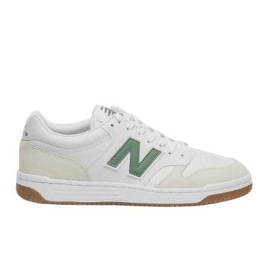 Imagem de Tênis New Balance 480 Low Masculino, 42, Branco, Verde