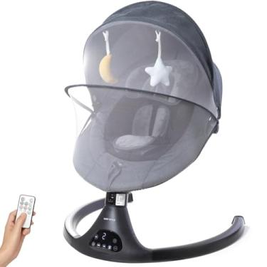 Imagem de Cadeira de Descanso e Balanço para Bebê Bliss Baby Style com Música, Mosquiteiro e Controle Remoto (Preto)