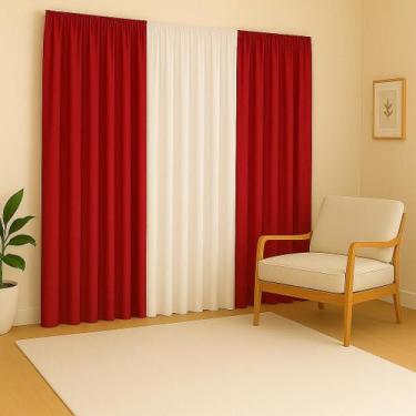 Imagem de Cortina Versátil 4,00X2,80 Para Decoração Sala Quarto Escritório Igrej