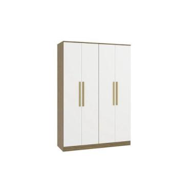 Imagem de Guarda-roupa 4 Pts 2 Gvts Kappesberg Adapt Nogueira-branco