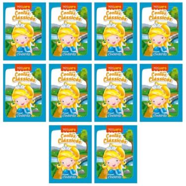 Imagem de Kit 10 Mini Livros Infantis, Contos Clássicos, Cinderela