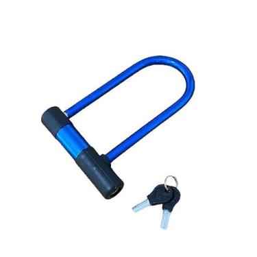 Imagem de Cadeado em U para bicicleta e motocicleta Anti Furto Trava Tranca(azul)
